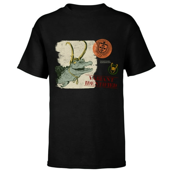 Marvel Loki Alligator Loki TVA Variant Identified - Short Sleeve T-Shirt for Kids – Customized-Black