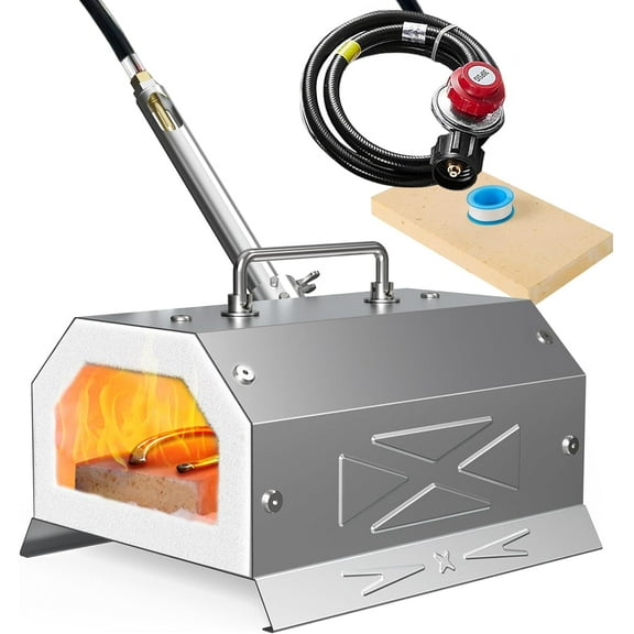 ILOKNZI Blacksmith Forge Starter Kit – Stainless Steel Single-Burner Forge with 30PSI Regulator for Blacksmithing, Knife Making, Forging, Melting & Casting