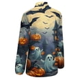 thumbnail image 4 of Blouses Women Halloween Spooky Ghosts Shirt Autumn Long Sleeve Lapel Tops, 4 of 6
