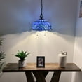 thumbnail image 2 of Blue Stained Glass Pendant Lights Fixture Baroque Style LED Bulb Included for Dining Room  Kitchen 16"W*16"D*75"H, 2 of 7