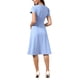 thumbnail image 3 of Vestido de verano INSPIRE CHIC para mujeres, casual, de manga corta, por encima de la rodilla, estilo A, vestido de trabajo casual, talla M, azul claro, 3 of 6