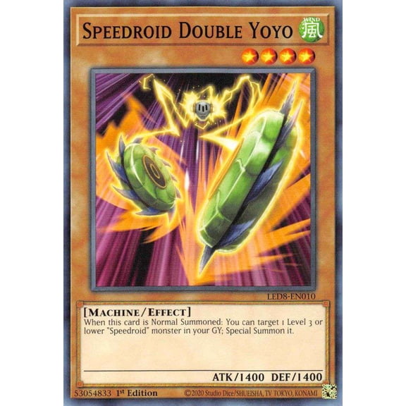 Collectible YuGiOh Legendary Duelists: Synchro Storm Common Speedroid Double Yoyo LED8-EN010