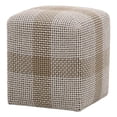 thumbnail image 1 of Pemberly Row Teak Rope Weave Indoor Outdoor Accent Cube in Taupe, 1 of 5