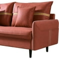 thumbnail image 5 of Loveseat Sofa, Mid-Century Love Seat with Solid Wood Frame & Leathaire, Small Couches for Small Spaces, Love Seats Furniture for Bedroom, Apartment, Living Room, Office, 2 Pillows Include, Orange, 5 of 8