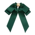 thumbnail image 2 of Segolike Women's Pre Tied Bowknot Brooch Bead Bow Tie Brooch Pin Clothing Accessory Costume Prop Neckties Pin Ribbon Brooch for Shirts Deep Green, 2 of 8