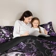thumbnail image 5 of Homewish Halloween Horror Skull 7-Piece Twin Bedding,Purple Rose Butterfly Bedding Comforter Set,Black Reversible, 5 of 8
