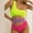 Yellow, variant on Aloohaidyvio Swimsuits for Women Womens Sexy Color-blocking One-piece Bikini One-piece Swimsuit Without Steel Support