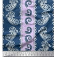 thumbnail image 1 of Soimoi Purple Cotton Duck Fabric Stripe & Paisley Printed Craft Fabric by the Yard 42 Inch Wide, 1 of 1