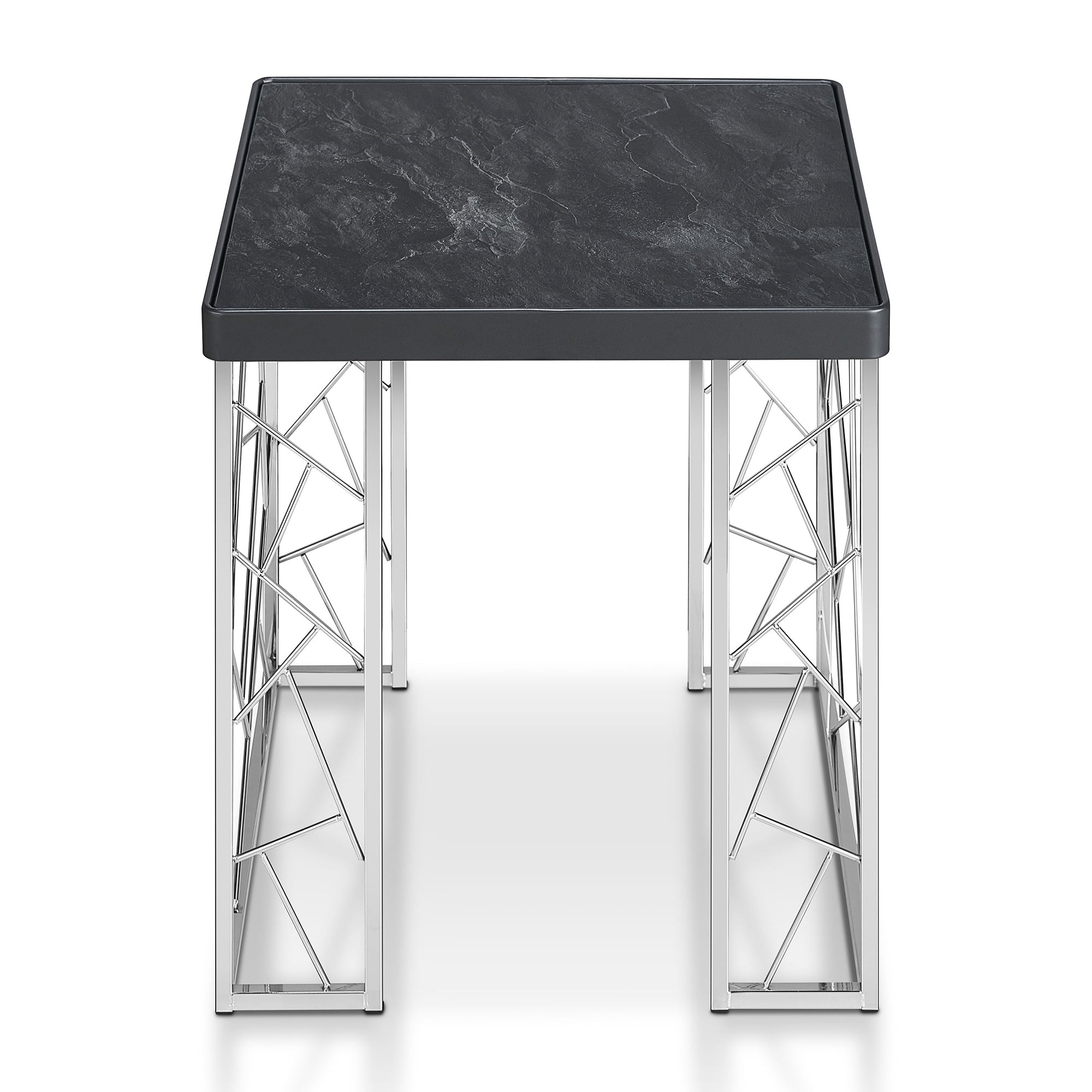 Furniture of America Candela Metal Square End Table, Black