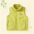 thumbnail image 2 of HAOTAGS Teen Boys Girls Fleece Vest(3-17), Zip Up Stand Collar Sleeveless Jacket with Pockets Green 16-17Years, 2 of 4