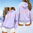 thumbnail image 2 of Hurxie Women's Graphic Hoodies Print Drawstring Long Sleeve Pocket Sweatshirt Pullover Tops, 2 of 6