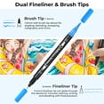 thumbnail image 4 of Rotuladores Ohuhu para Libros para Colorear para Adultos: 120 Colores con Punta de Pincel Doble y Punta Fina, Rotuladores a Base de Agua para Caligrafía y Diario Bullet con Estuche - Maui - Negro, 4 of 9