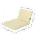 thumbnail image 3 of GDF Studio Massey Outdoor Water Resistant Fabric Loveseat Cushions with Piping, Cream, 3 of 9