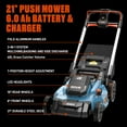 thumbnail image 6 of SENIX X6 60V Max* Brushless Push Lawn Mower 21in Blade 22in Deck with 6Ah Battery & Rapid 8A Charger, 3-in-1, Smart LED Display, 7-Position Height Adjustment, 3-Mode Available LPPX6-H, 6 of 12