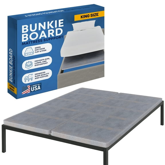 Continental Sleep, 38MM  Wood Bunkie Board for King Size Bed - Under Mattress Support Board, Fully Assembled, Fabric Ventilation Cover - Replaces Wooden Slats or Box Spring for Bed Frames