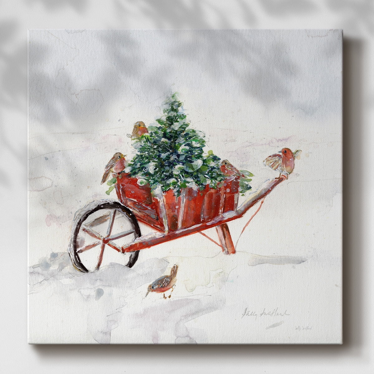 Winter Garden Wheelbarrow- Gallery Wrapped Canvas