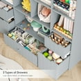 thumbnail image 6 of Homfa Kids Toy Storage Organizer with Cubby, Kids Toy Storage Chest with Removable Drawers, Kids Bookcase for Playroom Bedroom Living Room, Gray, 6 of 10