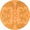 thumbnail image 1 of Ahgly Company Machine Washable Indoor Round Abstract Orange Modern Area Rugs, 8' Round, 1 of 4