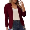 thumbnail image 2 of WCJM Women's Blazers and Suit Jackets Women's Solid Color Pocketed Casual Professional Office Blazer Women Blending Coats, 2 of 3