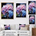 thumbnail image 4 of Designart "Blue Pink Hydrangea Majestic gracefulness" Floral Floater Framed Wall Art Living Room, 4 of 7
