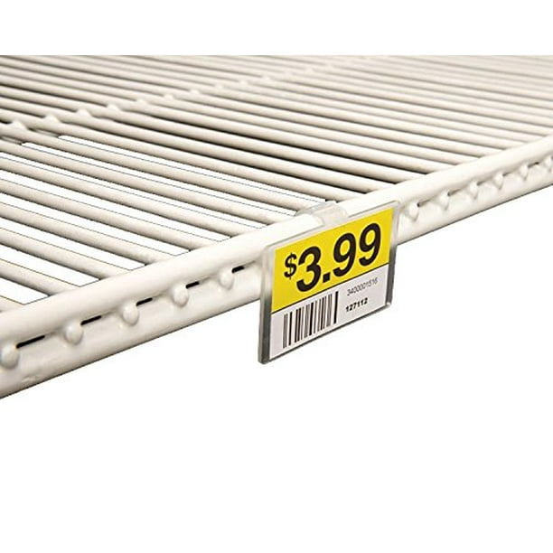 Clear Plastic Double Wire Shelf Label Holder With Snap Lock Closure 2 1 4 L X 1 1 4 H 100 Pack Walmart Com Walmart Com