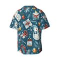 thumbnail image 5 of KLL Christmas Snowman Gift Print Men's Shirt Short Sleeve Button Down Summer Cuba Beach Shirts- Medium, 5 of 5