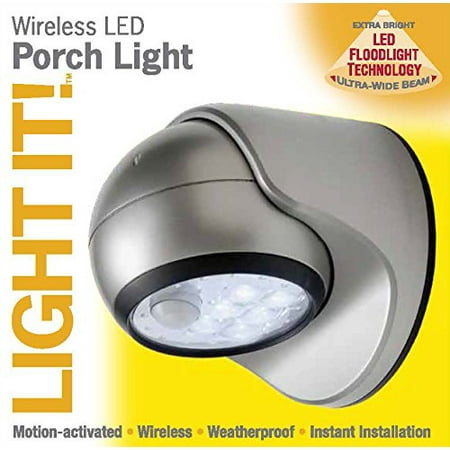 2 Pack Wireless Motion Sensor Weatherproof Porch Light Silver 2 Pack Wireless Motion Sensor Weatherproof Porch Light Silver