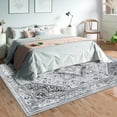 thumbnail image 3 of CAROMIO Washable Area Rug Large Rugs Boho Oriental Rug Medallion Rug Non-Slip Stain-Resistant RugFloral Pattern Vintage Rug, 8' x 10' Gray, 3 of 7