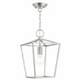 thumbnail image 2 of Livex Lighting 49432-91 Devone Collection 1-Light Convertible Semi-Flush Lantern Ceiling Fixture, Brushed Nickel, 2 of 4