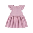 thumbnail image 2 of Robe Fille Tout-Petit Bébé Filles Été Manches à Volants Fête Décontractée Robe Danse Fête Princesse Robe Rose 18 Mois-24 Mois, 2 of 4