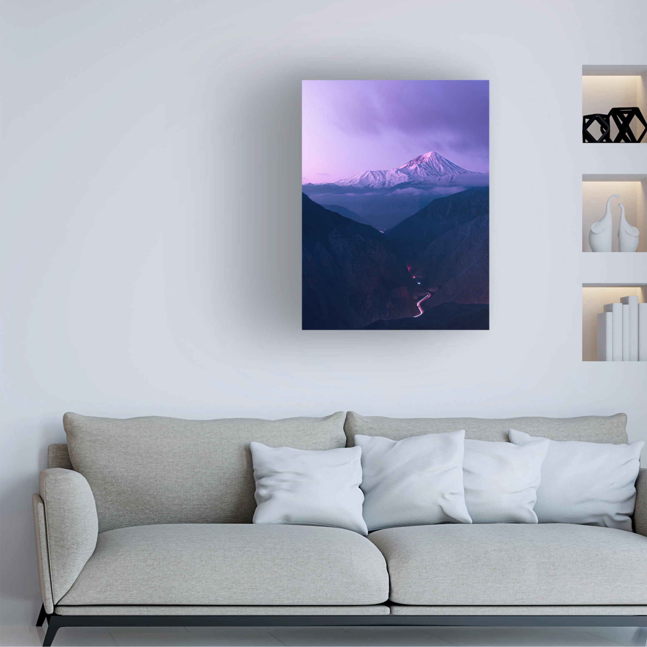 Canvas Wall Art - Majid Behzad 'Leading To Mount Damavand Ce' Wall Art for Living Room, Bedroom, or Office Décor by Trademark Fine Art - 18 x 24 Inches