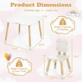 thumbnail image 3 of Costway Flower-shaped Kids Table Set with 2 Child-sized Chairs Solid Pine Wood Legs White, 3 of 10