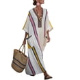 thumbnail image 4 of HBGVBA Women's Casual Maxi Dress,Plus Size Short Sleeve Dresses,Striped V-Neck Loose Fitted Pocket Soft Long Maxi Dress, 4 of 4