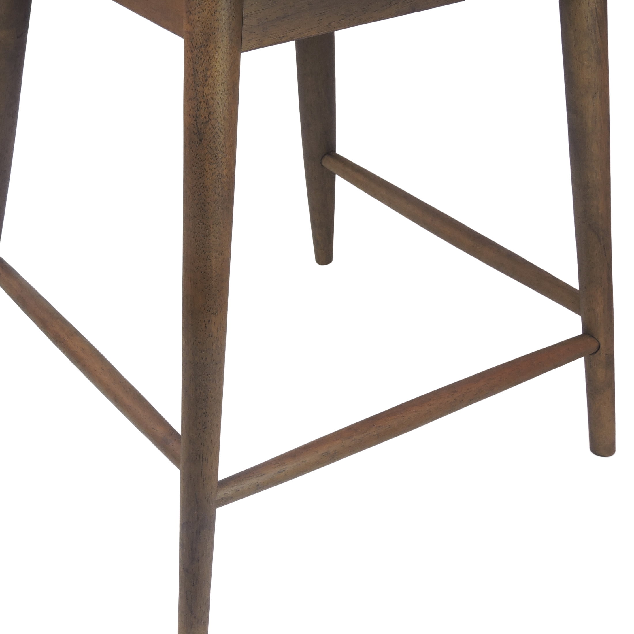 Christopher Knight Home Mid-century Armless Counter Stool Set of 2, Rubberwood Frame, Walnut+Light Gray