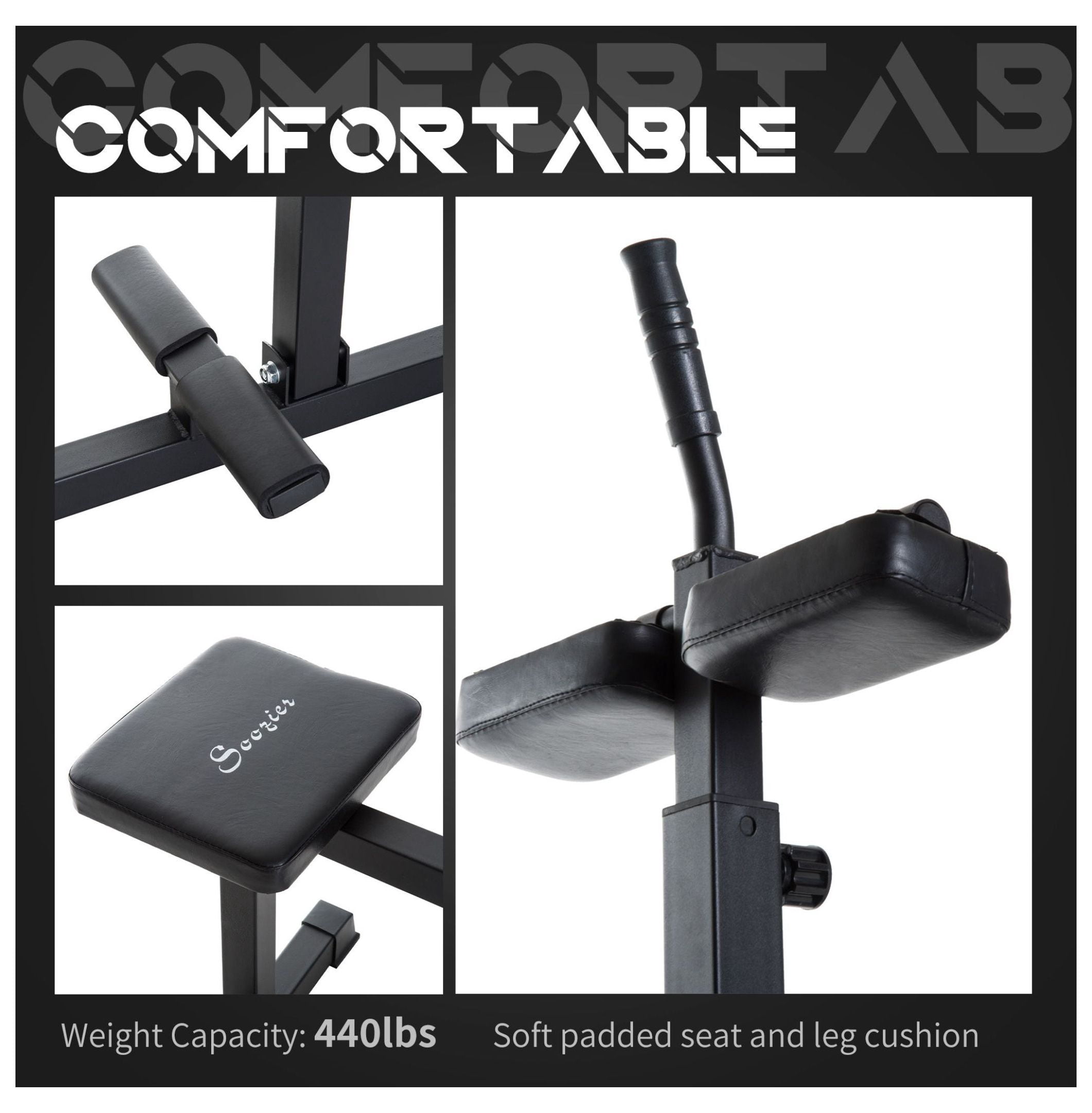 Steel Seated Calf Raise Machine, Leg Press, Strength Training, Adjustable, Gym Equipment Black