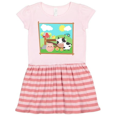 

Inktastic Farm Animals with Cow Chick and Pig Gift Toddler Girl Dress
