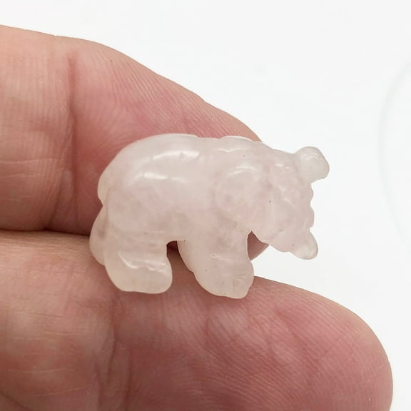 Wild Hand Carved Rose Quartz Elephant Figurine | 20x15x7mm | Pink | 1 Figurine