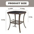 thumbnail image 2 of Outdoor Side Table Patio Wicker Coffee Table Outdoor End Table Rattan Bistro Table with Storage & Poly Lumber Table Top Square for Outside Balcony Porch Poolside Deck Brown, 2 of 7