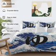 thumbnail image 6 of Ocean Waves Twin Size Comforter Set, Japanese Mountain Peaks Waves Letter Sky Bedding for All Seasons, 4 Pcs Bed Set, 1 Quiltcover (68"x86") ,1Sheet(67"x116"), 2Pillowcases (30"x20"), 6 of 10