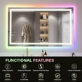 thumbnail image 6 of LED Bathroom Mirror with RGB Lighting, Front and Backlight, Fog-Free, Adjustable Brightness, 6 of 8