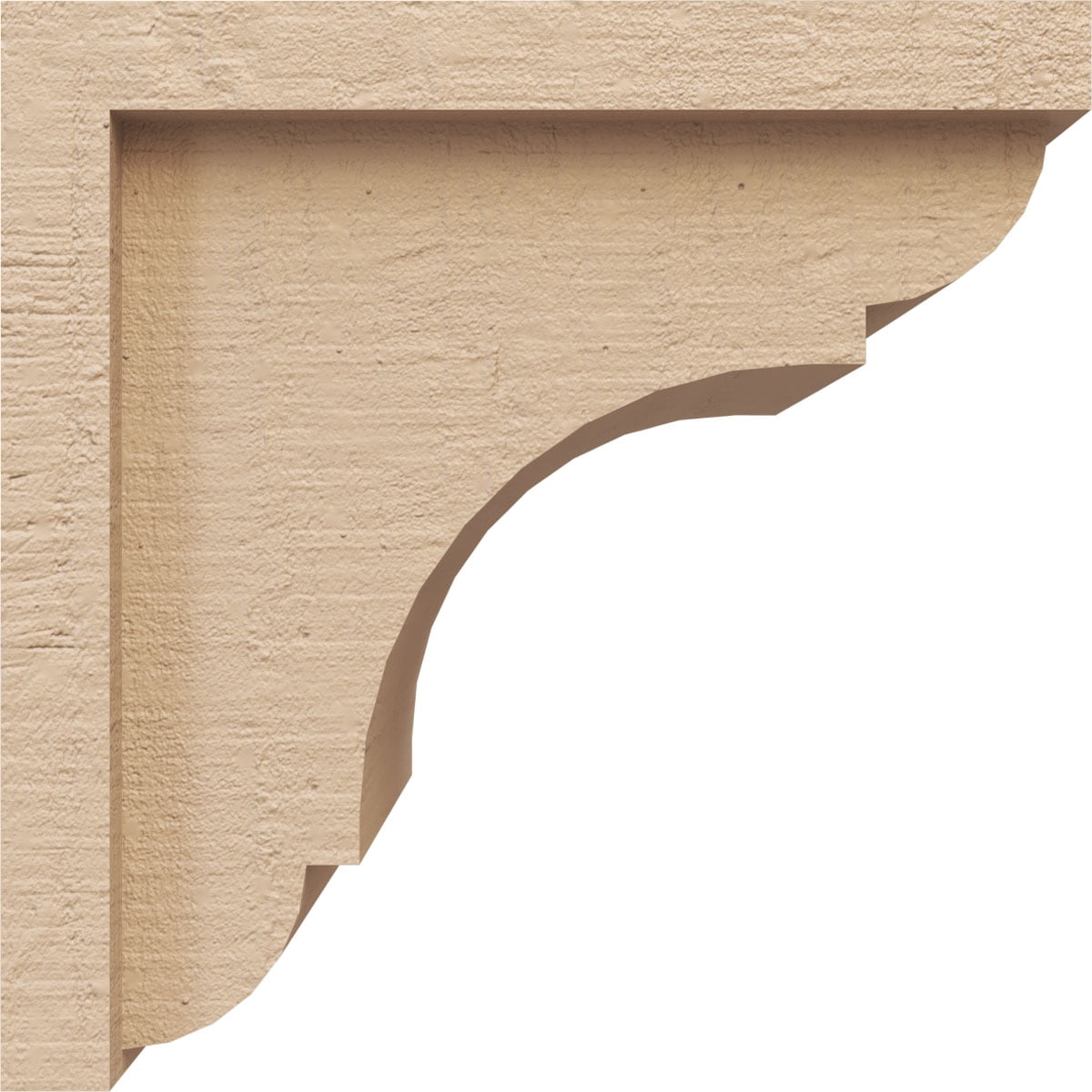 8"W x 8"D x 8"H Wide Bryant Rough Cedar Woodgrain TimberThane Corbel, Primed Tan