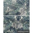thumbnail image 6 of Green Leaves Kitchen Valances for Windows Farmhouse Linen Window Valance Curtain for Living Room Window Treatment Summer Botanical Tropical Palm Plant Valance Rod Pocket Topper Drape, 54 x 18 Inch, 6 of 6