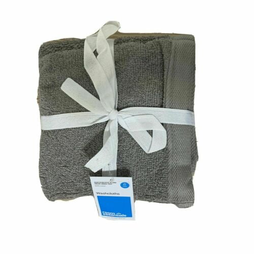 8pc Antimicrobial Washcloth Set Gray - Room Essentials™