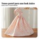 thumbnail image 3 of predolo Vestido para Muñeca de 30 Cm Mezcla y Combina Vestido con Mangas Abullonadas para Muñeca Estampado Floral Juguete Infantil para Niñas, 3 of 5