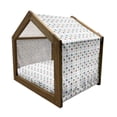 thumbnail image 2 of Owl Pet House, Owl Motif with Spiral Circles and Big Eyes Night Animal Playroom Concept, Outdoor & Indoor Portable Dog Kennel with Pillow and Cover, 5 Sizes, Multicolor, by Ambesonne, 2 of 5
