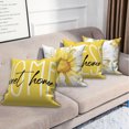 thumbnail image 6 of Spring Summer Flowers Yellow Throw Pillow Covers 18x18 Set of 4,Sweet Home Bless Decorative Pillow Cases for Bedroom Sofa Couch, 6 of 6