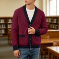 thumbnail image 2 of Men Sweater Knit Tops Blouse Men Autumn Winter Outdoor Daily Casual Long Sleeve Pullover Knitwear, 2 of 6