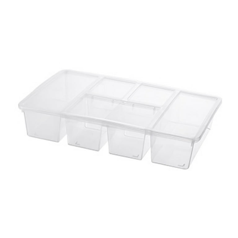 LWITHSZG Food Storage Container With Dividers / Food Storage Bin Dividers  Tray with Lid 5 Compartment Stackable Produce Saver Snackle Box for