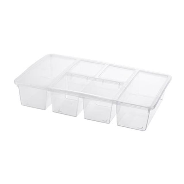 EGNMCR Divided Tray With Lid Sealed Sectioned Fruit Snack Serving Platter Vegetable Storage With 5 Compartments Snackle Box Charcuterie Container Fridge Organizer Container for storage