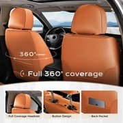 Coverado Black&Brown Car Seat Covers Full Set, Waterproof Premium Leather Front and Back Seat Protectors, Luxury Auto Interior Accessories, Universal Fit Most Cars Sedan SUVs Pick-up Trucks